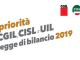 LE PRIORITA’ DI CGIL CISL UIL SULLA LEGGE DI BILANCIO 2019